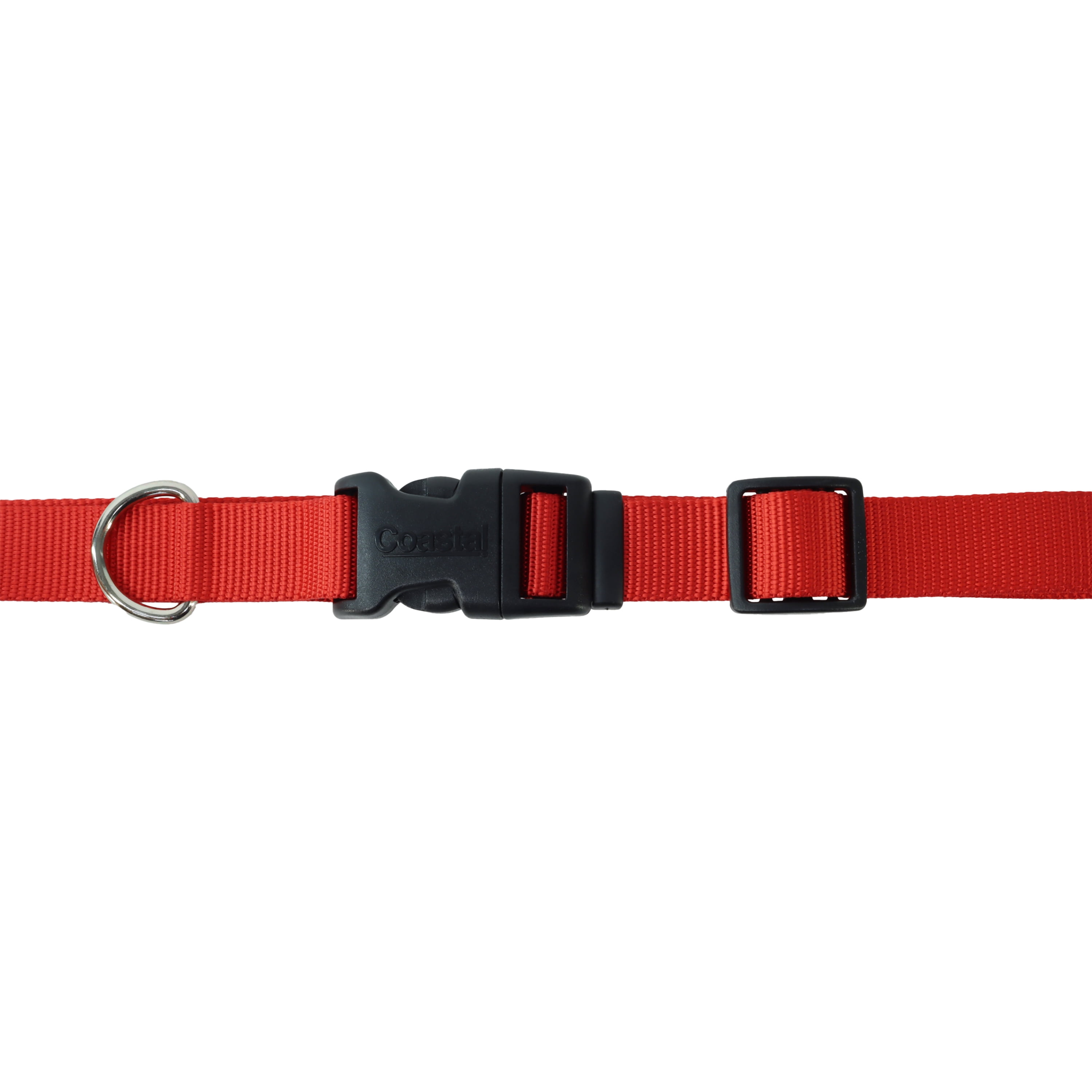 Pet Attire by Coastal Medium 12-18" Red Adjustable Buckle Dog Collar, Medium Adjustable Collar