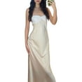 thumbnail image 1 of Txlixc Faldas largas de verano para mujeres, faldas de playa sin mangas con tirantes de hombro y lazos Txlixc moda, 1 of 2