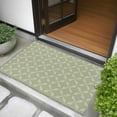 thumbnail image 5 of 2x3 Door Mat Rug, Sage Green Non-Skid Rubber Backing Large Rectangle Rugs - Living Room Bedroom Home Office, Geometric Flower Leaf Diamond Plaid Retro Indoor Floor Mat Carpets Washable Rug, 5 of 9