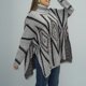 thumbnail image 4 of Pntutb Jersey de cuello alto para mujer con abertura larga y manga suelta con patrón retro Pntutb Pntutb-3191, 4 of 6