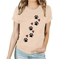 thumbnail image 2 of Pimelu Valentines Shirts for Women Womens Shirts Womens Tops Dressy Casual Valentines Day Fashion Heart Dog Paw Graphics Print Tshirt Ladies Short Sleeve Plus Size Blouses, 2 of 3