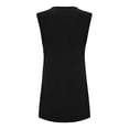 thumbnail image 3 of EINCcm Women's Dresses, Casual Loose Summer O Neck Sleeveless Solid Color Pure Black Dresses Tunic Beach T-shirt Tank Flowy Dresses Sundress Spring Summer Dresses for Women, 3 of 5
