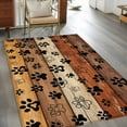 thumbnail image 4 of Burnt Orange Dog Paws 3x5 Area Rugs, Farmhouse Vintage Modern Brown Wood Non-Skid Rubber Backing Large Rectangle Rugs - Living Room Bedroom Home Office, Indoor Floor Mat Carpets Washable Rug, 4 of 9