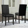 thumbnail image 3 of Subrtex Simili Cuir Intérieur Chaise Ensemble de 2, Moderne Mi-Siècle Chaises pour la Maison, Noir, 3 of 6