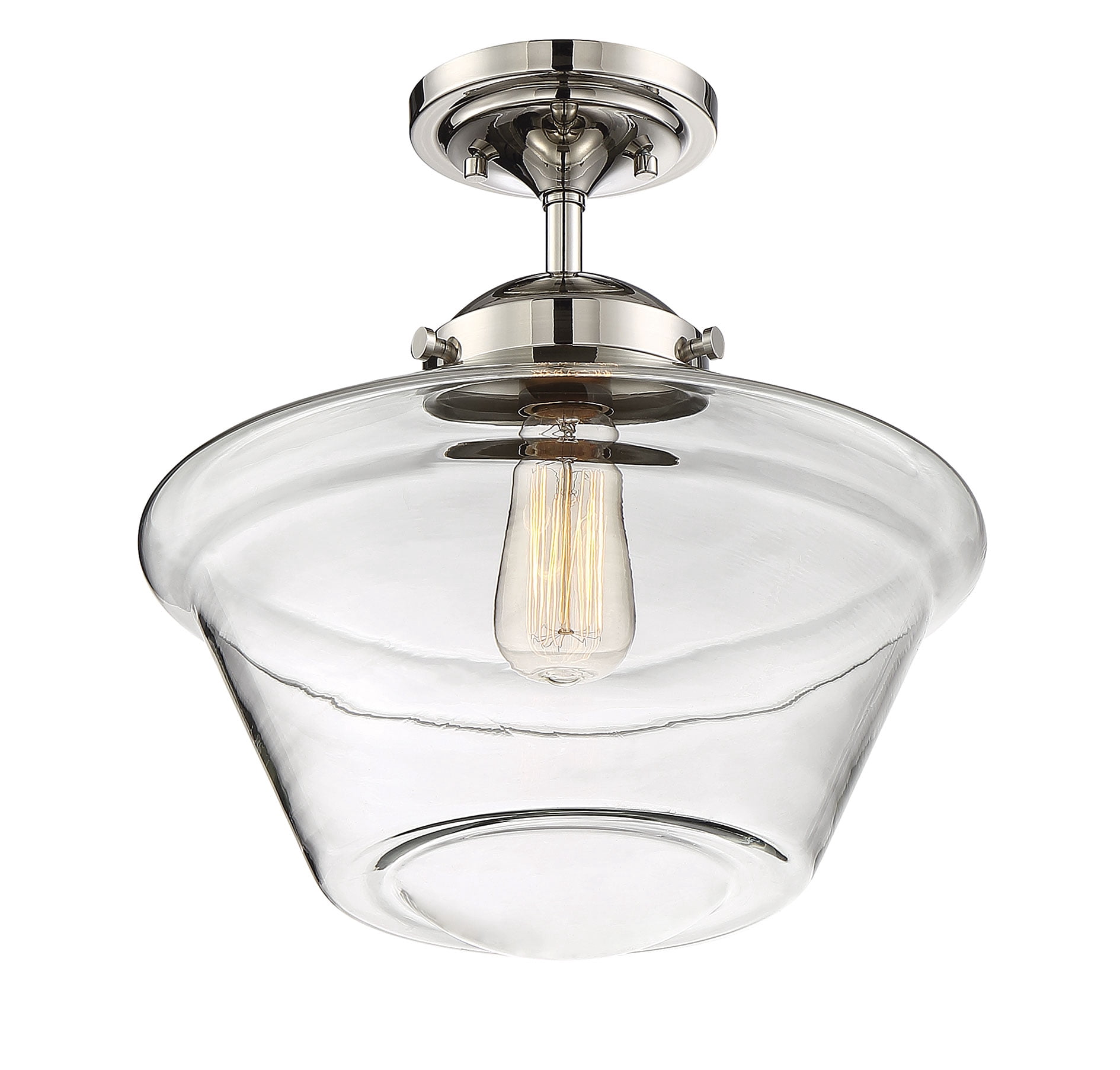 Trade Winds Dorothy Schoolhouse Semi-Flush Mount Ceiling Light in Polished Nickel