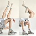 thumbnail image 7 of DOVACKA 6-Pack Neutral Striped Retro Crew Socks, Casual Cotton Socks for Men Women (Size 7-15), 7 of 7