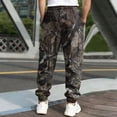thumbnail image 4 of Men's Camo Baggy Cargo Pants Maple Leaf Print Elastic Waist Tapered Cargo Jogger Sweatpants with Flap Pockets Straight Wide Leg Joggers Casual Fashion Y2k Loose Fit Workout Streetwear,Dark Green S, 4 of 4