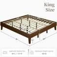 thumbnail image 3 of Yaheetech Solid Wood Platform Bed Frame with Wooden Slat Support, Dark Walnut, King, 3 of 9