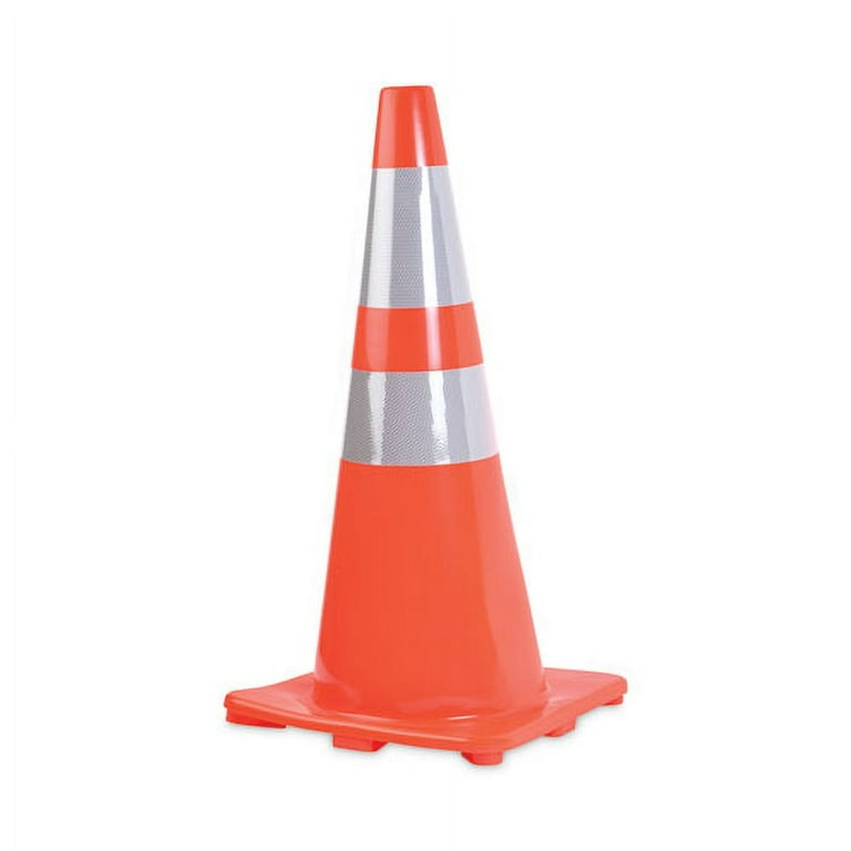 Traffic Cone, 14 x 14 x 28, Orange/Silver Traffic Cone, 14 x 14 x 28, Orange/Silver