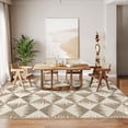 thumbnail image 5 of 9x12 Washable Area Rugs for Living Room Non Slip Low Pile Modern Geometric Farmhouse Dining Room Carpets for Bedroom Dorm Beige, 5 of 7