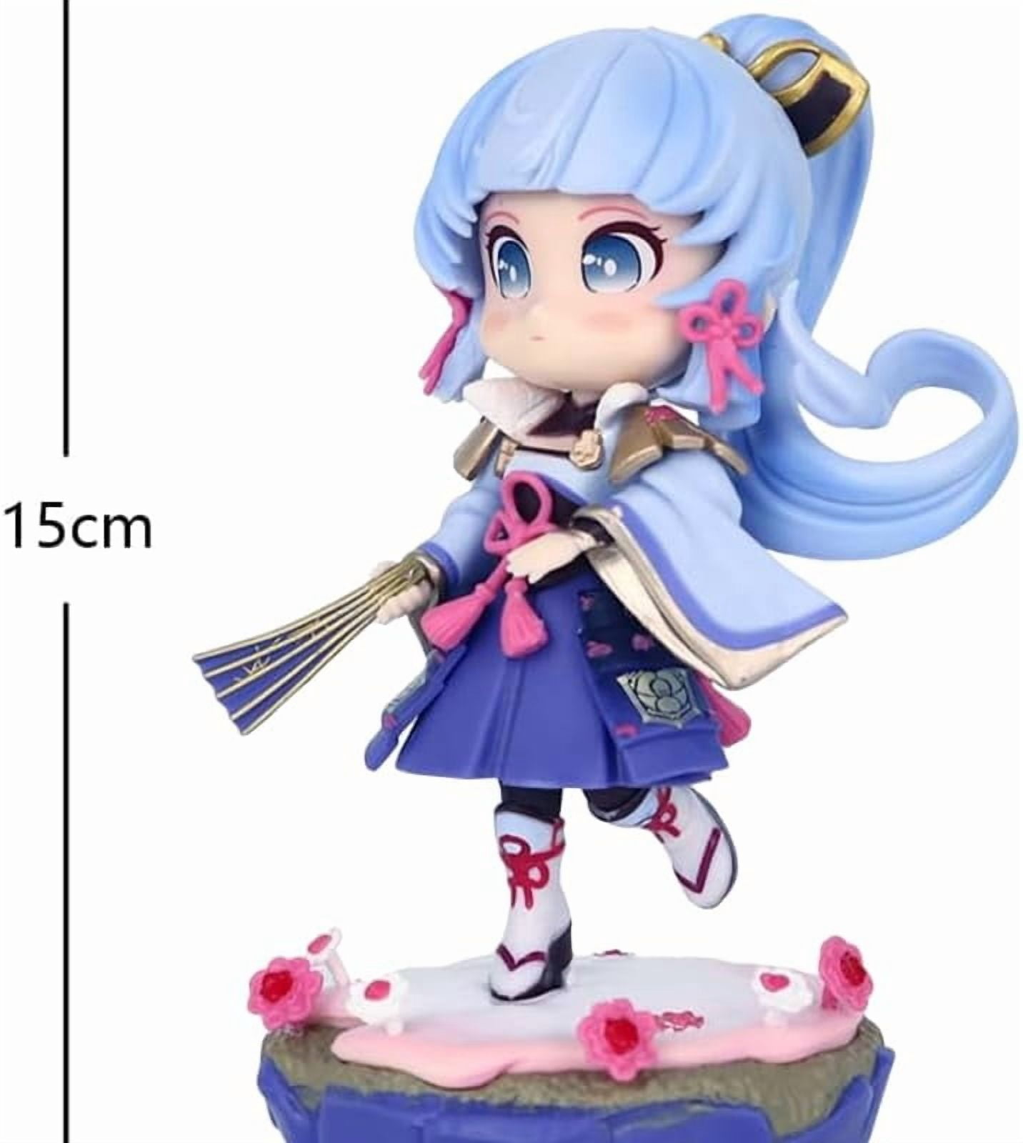 Newly Xinchangda Kamisato Ayaka Figures, Game Cartoon Kamisato Ayaka Figure Statues PVC Q Version Anime Action Figurine Ornements Pour les Fans 15 cm
