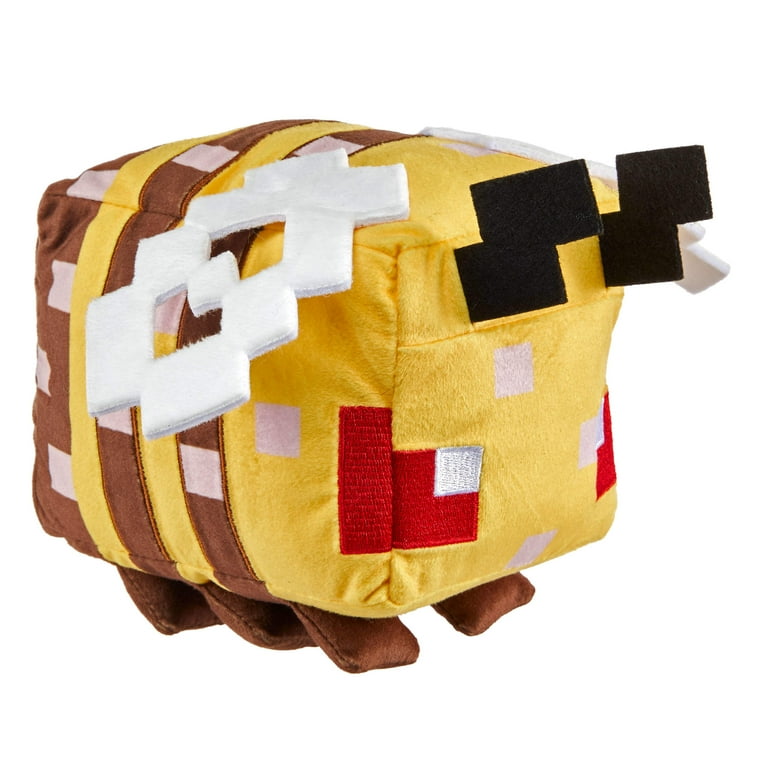 Minecraft Plush Angry Bee Toy, 8-inch Collectible Soft Doll