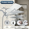 thumbnail image 4 of Scilulu 10"Rain Shower Head with Handheld Spray Combo with 11'' Angle Adjustable Extension Arm/Flow Regulator/Shower System,High Pressure Rainfall Shower Head Clean Bathroom,Chrome, 4 of 8
