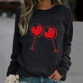 thumbnail image 2 of Ichuanyi Womens Fall Tops, Women's Sweatshirts Casual Heart-Shaped Printing Raglan Long Sleeve Blouse Tops, 2 of 4
