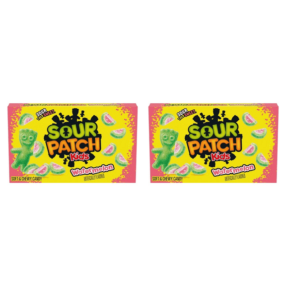SOUR PATCH KIDS Watermelon Soft & Chewy Candy, 3.6 oz (Pack of 2)