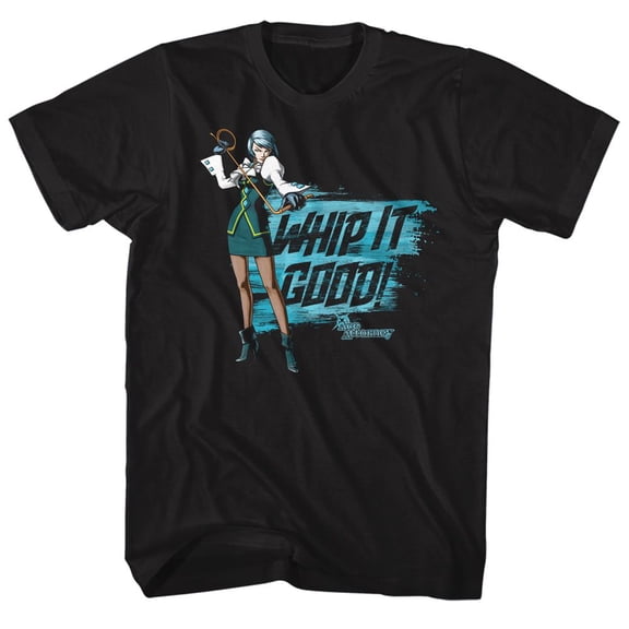 Ace Attorney Whip It Black Adult T-Shirt 6Xl