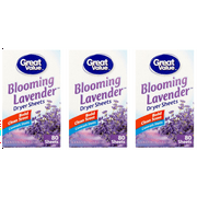Great Value Ultimate Fresh Dryer Sheets, Blooming Lavender, 80 Count (Pack of 3)