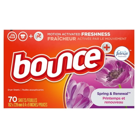Bounce with Febreze Scent Spring & Renewal Fabric Softener Dryer Sheets, 70 Count
