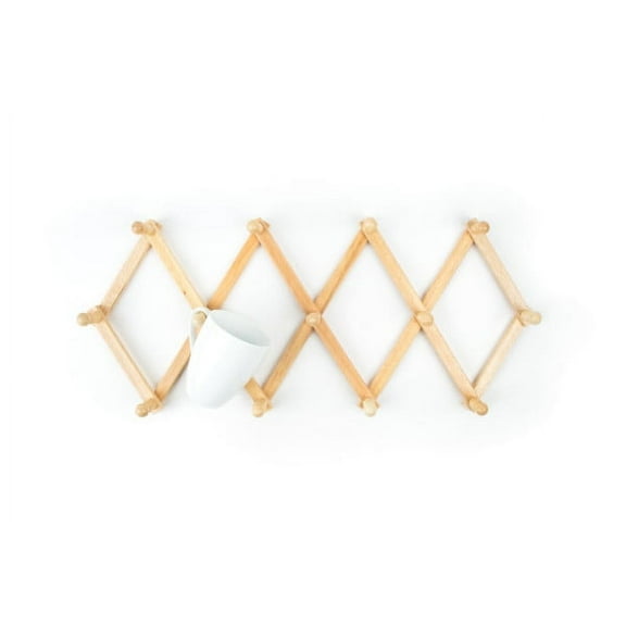 Fox Run Expanding Coffee Mug Wall Rack, Wood