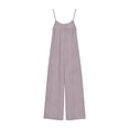 thumbnail image 6 of Women's Jumpsuits Solid Color Adjustable Spaghetti Strap Rompers Backless Wide Leg Long Pants Overalls with Pockets Beach Vacation Outfits, 6 of 6
