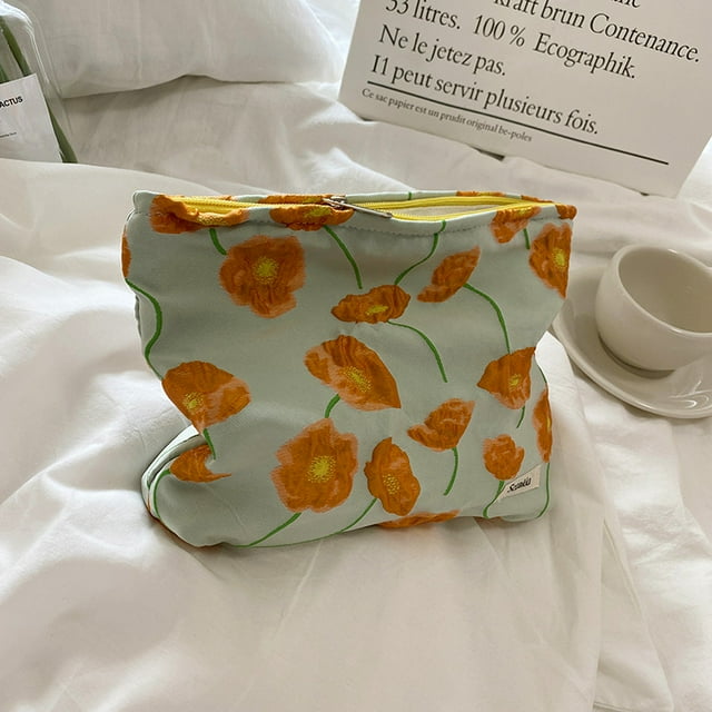 Sac Cosmétique pour Femmes à Imprimé Léopard Rose, Fleur Rétro, Petite Pochette pour Dames, Sac à Main de Voyage, Sacs de Rangement pour Crayons d'Écolière