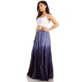 thumbnail image 3 of Sakkas Lyra Womens Bohemian Soft Brocade Rayon Tiered Embroidered Flowy Long Skirt - Navy - S/M, 3 of 5