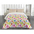thumbnail image 3 of Ambesonne Love Quilted Bedspread Set 3 Pcs, Colorful Butterflies Happy, King Size, Multicolor, 3 of 5