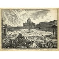 thumbnail image 2 of Piranesi 24x19 White Modern Wood Framed Museum Art Print Titled - Veduta della Basilica di S. Pietro, 2 of 4