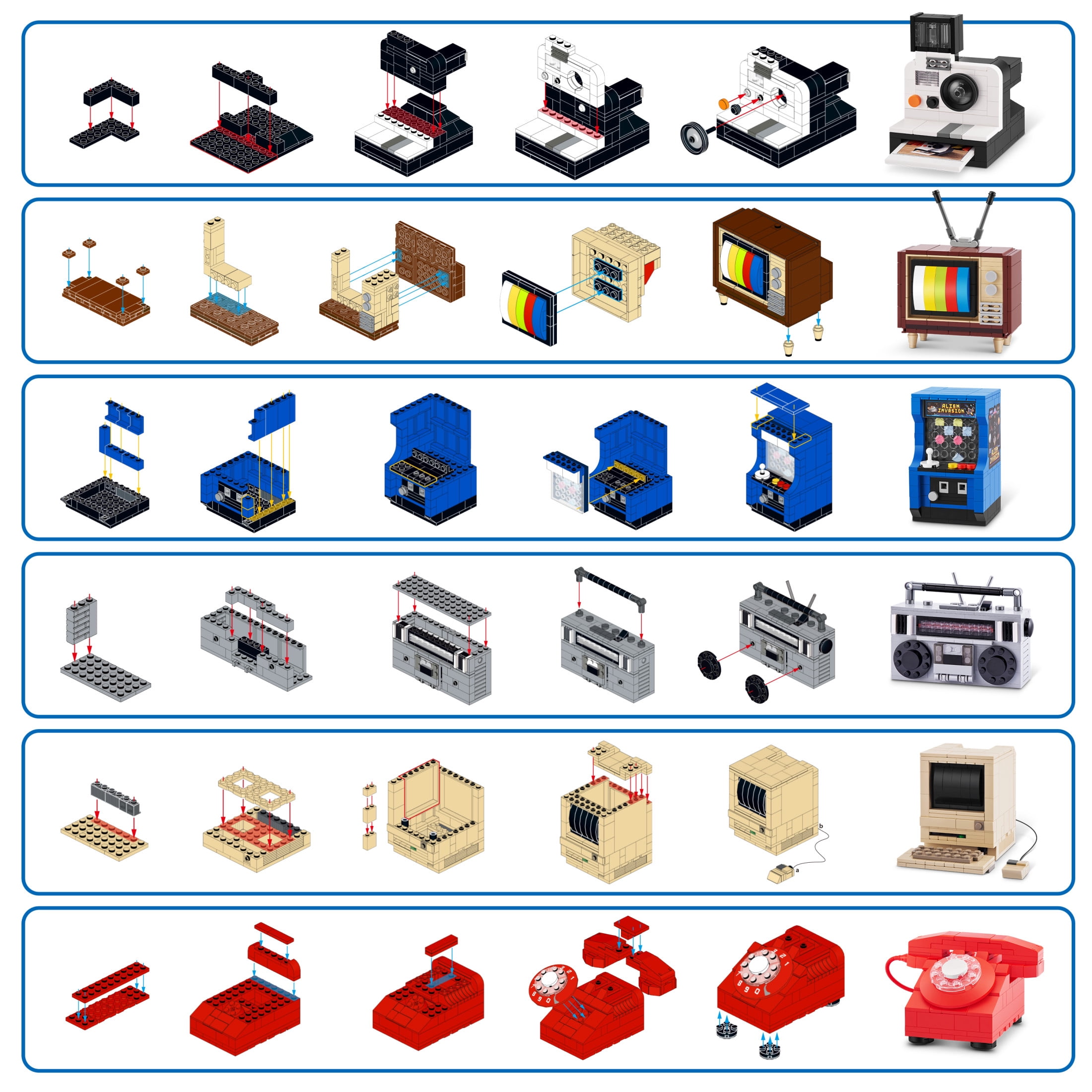 MAX Build More Premium Retro Building Bricks (Assorted) Novelty Unboxing Toy Collectible Mini's by ZURU