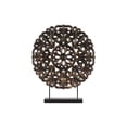 thumbnail image 2 of Wood Round Buddhist Wheel Ornament on Rectangular Stand LG Rubbed Finish Bronze, 2 of 2