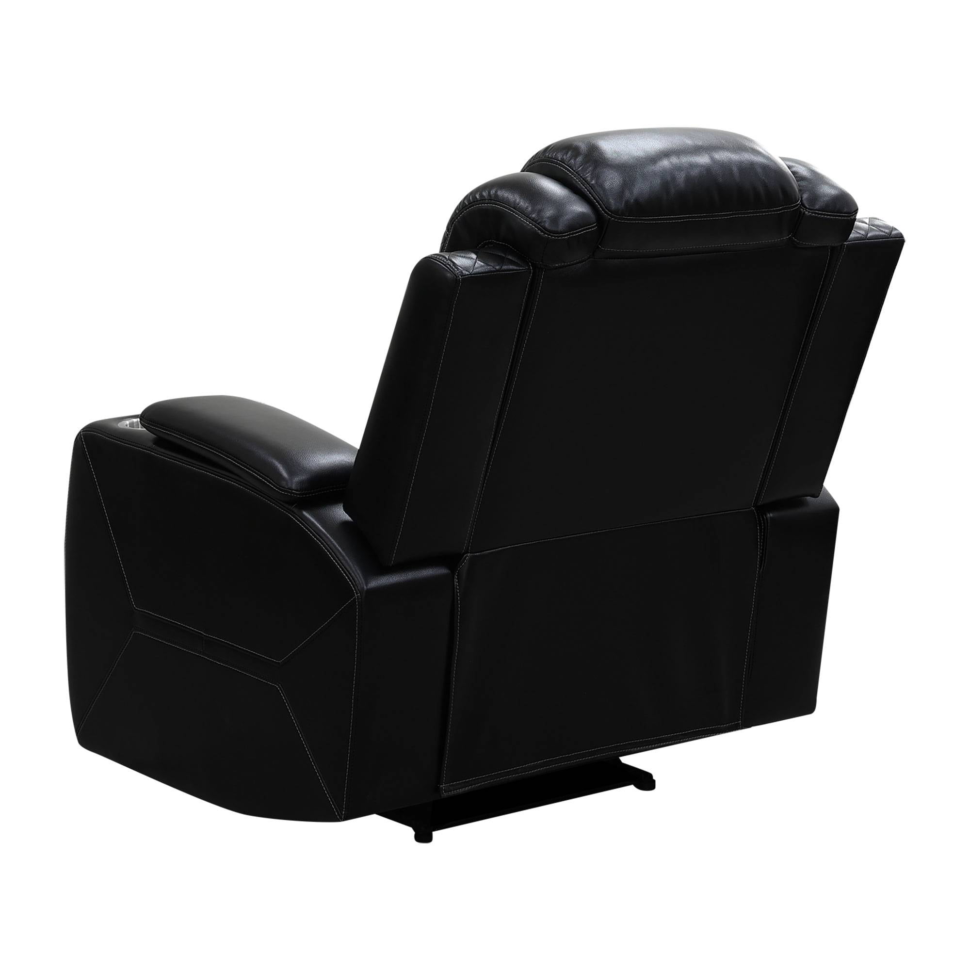 Electric Power Recliner Chair Living Room Sofa Chair, Comfy Lazy Home Theater with Cup Holder &USB Ports, Black