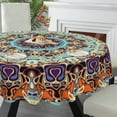 thumbnail image 4 of Floral Mandala Tablecloth Round 60 Inch Waterproof Wipeable for Dining Room Party Banquet Kitchen Dining Indoor Outdoor Farmhouse Decor, 4 of 5