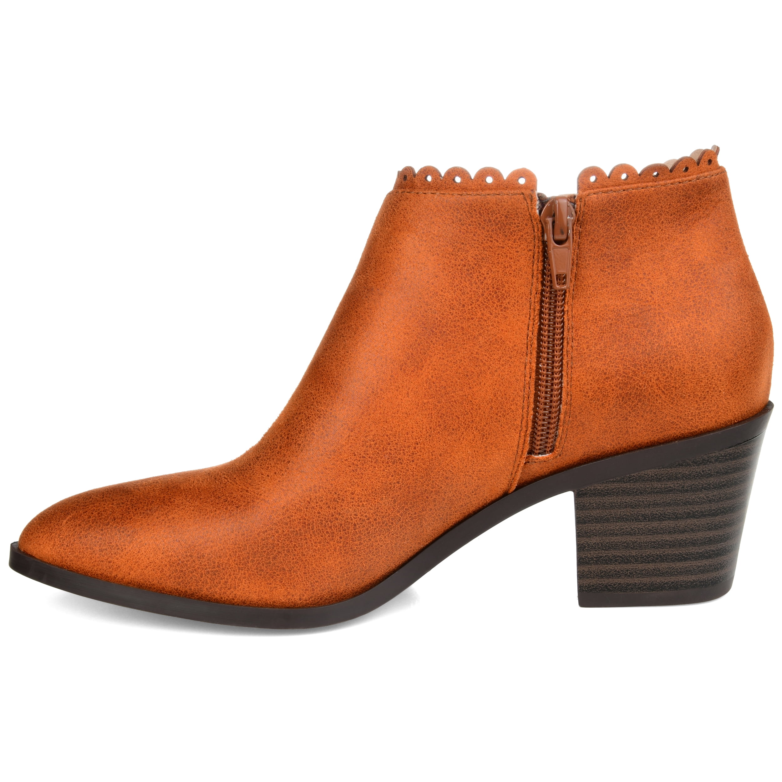 Journee Womens Tessa Inside Zip Stacked Heel Booties