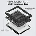thumbnail image 3 of For iPad Air 13 inch Case (2025 M3/2024 M2), 360 Rotating Shockproof Cover with Stand, Screen Protector, Shoulder Strap, Black, 3 of 7