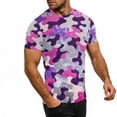thumbnail image 4 of Sea la Camisa Ligera Hombres Mujeres Unisex Camuflaje Gradiente Imprimir Manga Corta Cuello Redondo Top, Camisas de Mujeres Casual, 4 of 9