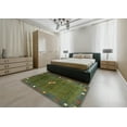 thumbnail image 4 of Ahgly Company Indoor Rectangle Contemporary Fern Green Abstract Area Rugs, 2' x 5', 4 of 6