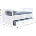 thumbnail image 3 of TWIN MISSION RAKE BED WITH 3 DRAWER STORAGE AND TWIN TRUNDLE BED IN WHITE FINISH, 3 of 3