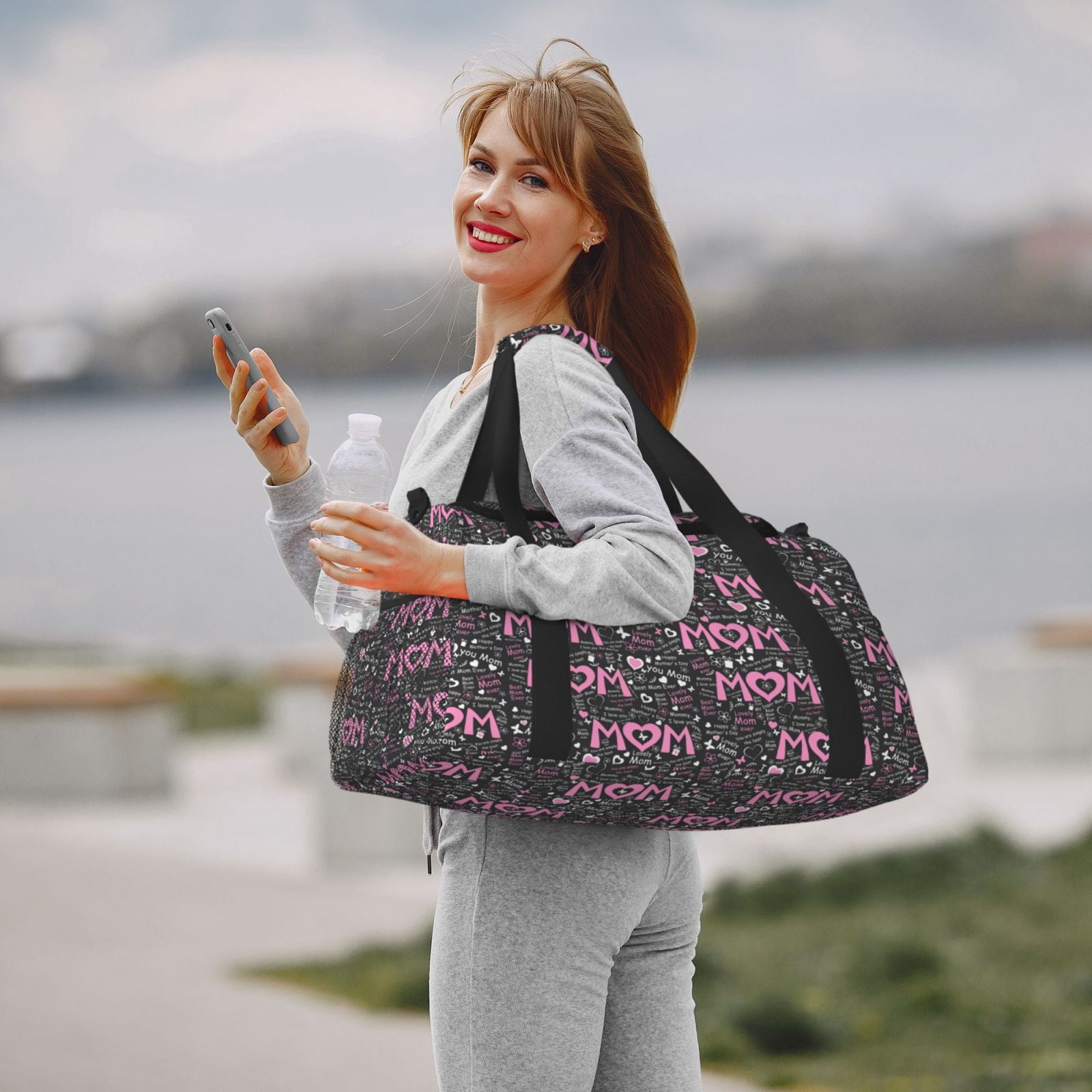 Fuzoiu Lovely Mom Ever Print Travel Duffle Bag,Carry On Tote Bags,Duffel Bag,Sport Gym Bag, Hospital Bag for Labor and Delivery, Overnight Bag,Luggage Bag