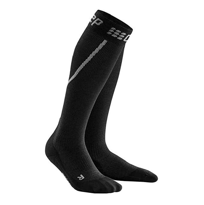 Mens Long Compression Wool Sock - CEP Trail Merino (Grey/Black) IV ...