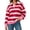 Red, variant on Fanshiluo Women's Drop Shoulder Collared Striped Sweatshirt, Contrast Loose Long Sleeve Pullover Top,Size S-2XL
