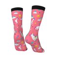 thumbnail image 3 of Goofa Yoga Unicorn Printed Men's Crew Socks, Soft Durable Breathable Moisture-Wicking with Odor Control Cotton socks, 3 of 9
