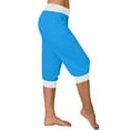 thumbnail image 6 of gbyLJF Womens Summer Capris Casual Elastic Waist Drawstring Yoga Jogger Lightweight Running Cropped Sweatpants A03_Sky Blue M, 6 of 6