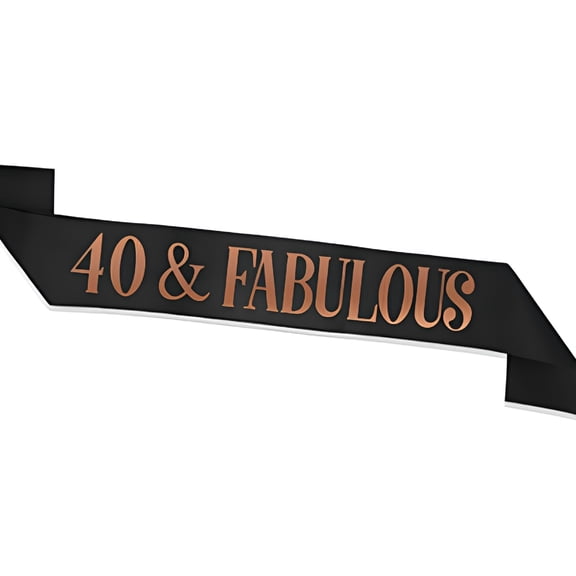 TELOLY 40th Birthday Sash, Black and Rose Gold 40 Fabulous Birthday Satin Sash for 40th Birthday Party Decoration Women Birthday Gift Party Favor Accessories