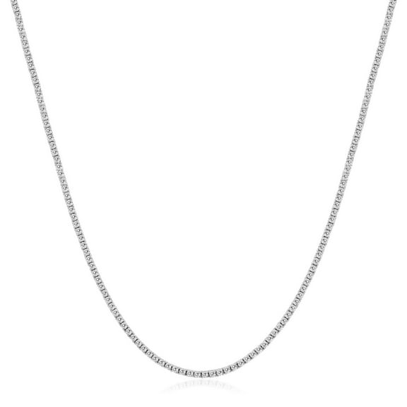 Pompeii Certified 5Ct 18" Diamond Tennis Necklace 14k White Gold Lab Grown (EF,VS)