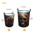 thumbnail image 3 of Rateoe Artistic Flower Butterfly Skull Pattern Round Laundry Hamper Basket, Tall Hamper Basket for Blanket Storage, Nursery Clothes Hamper for Laundry in Bedroom and College Dorm-Small, 3 of 6