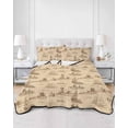thumbnail image 2 of Quilts Twin Size Bedding Set, Nautical Ship Lightweight Quilted Comforter, Farmhouse Retro Ocean Coastal Lighthouse Map Soft Reversible Bedspread Coverlet with Pillow Covers for All Season, 68" x 86", 2 of 7