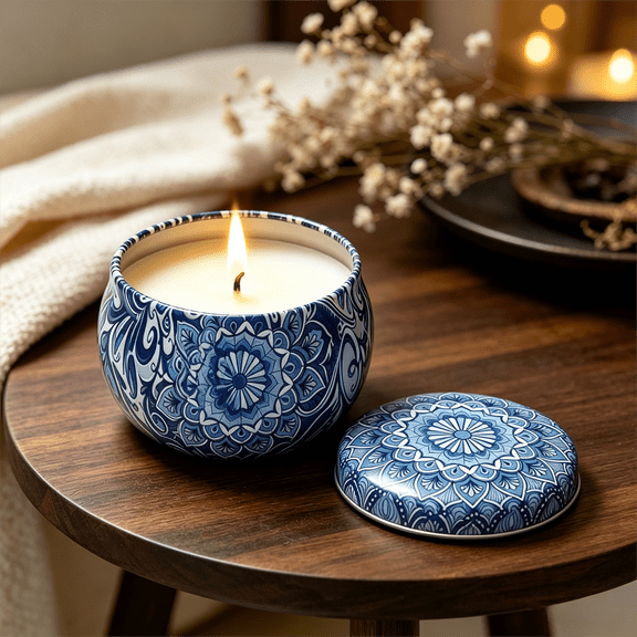 Fimilo Scented Candles, Aromatherapy Candles for Home, Scented Candles with Lid, Sustainable Use of Tin Boxes for Birthday Valentine Mother's Thanksgiving Day Present, 1 PC