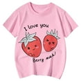 thumbnail image 3 of Hiijoy Big Girls Tshirt Cartoon Strawberry Print Short Sleeve T Shirt Children's Casual T-Shirt, 3 of 3