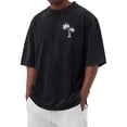 thumbnail image 2 of GrmtClth Men' Shirts Beach Summer Graphic Printed Tee Gym Short Sleeve Tops Trend Crewneck Clothing Black L, 2 of 4