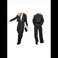 thumbnail image 3 of Conjuntos de 2 Piezas para Mujer: Blazer Elegante, Chaqueta, Pantalón Recto de Cintura Alta, Conjunto Informal de Negocios. Negro L, 3 of 9